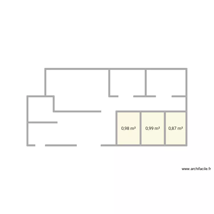 Piron. Plan de 3  et 3 m²