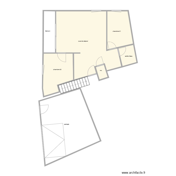 declerc am n5. Plan de 7 pièces et 78 m2
