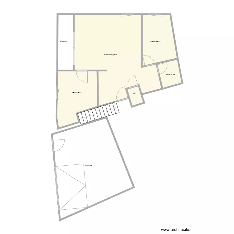 declerc am n5. Plan de 7 pièces et 78 m²