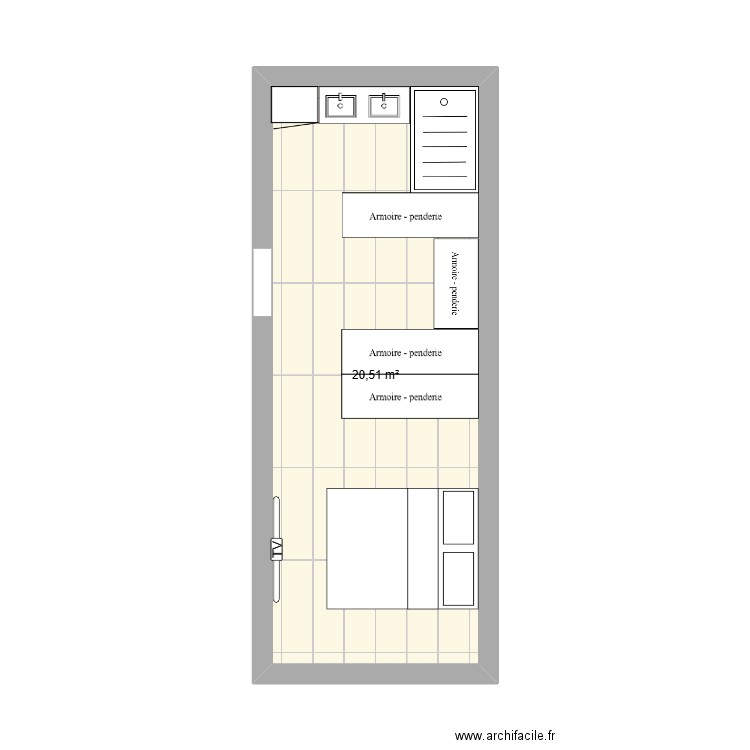 SUITE PARENTALE. Plan de 1 pièce et 21 m2