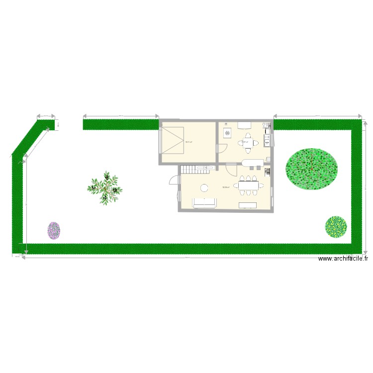 plan maison avec jardin. Plan de 0 pièce et 0 m2