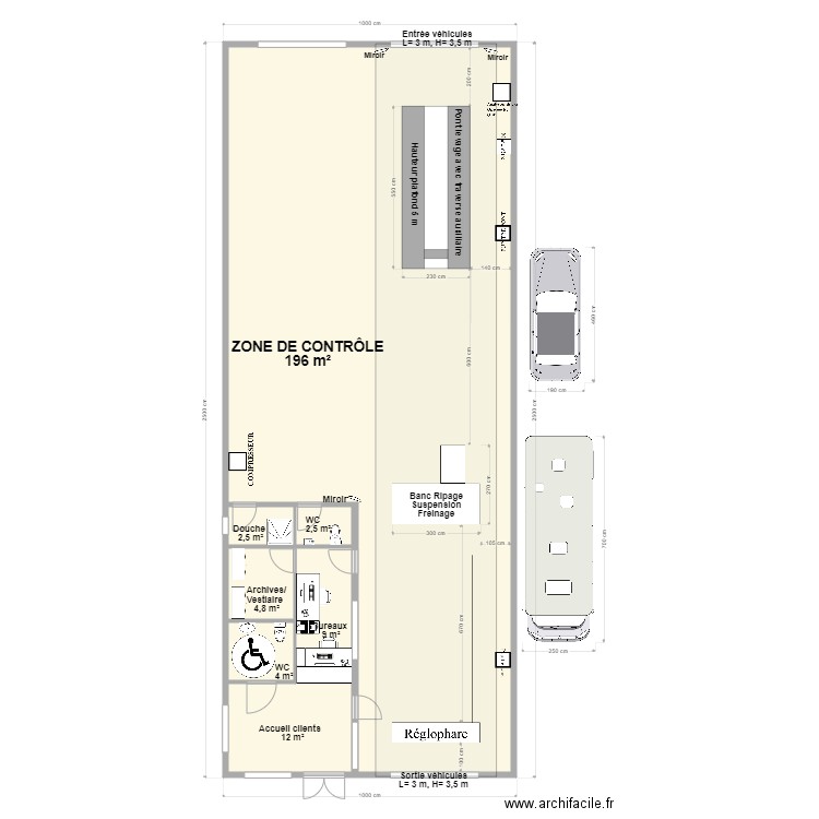 CCT VL Type bâtiment 25x10. Plan de 6 pièces et 232 m2