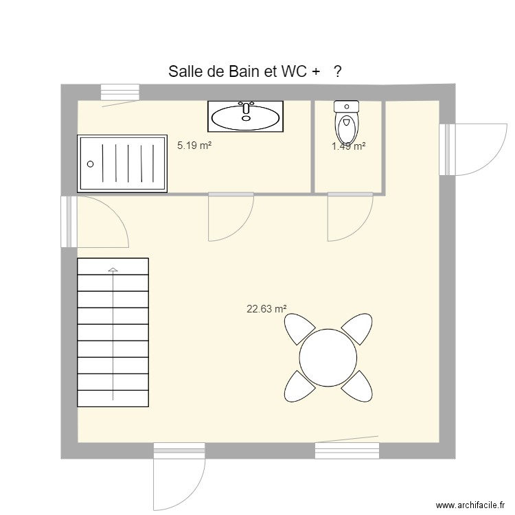 Maison  SDB et WC   RDC. Plan de 0 pièce et 0 m2