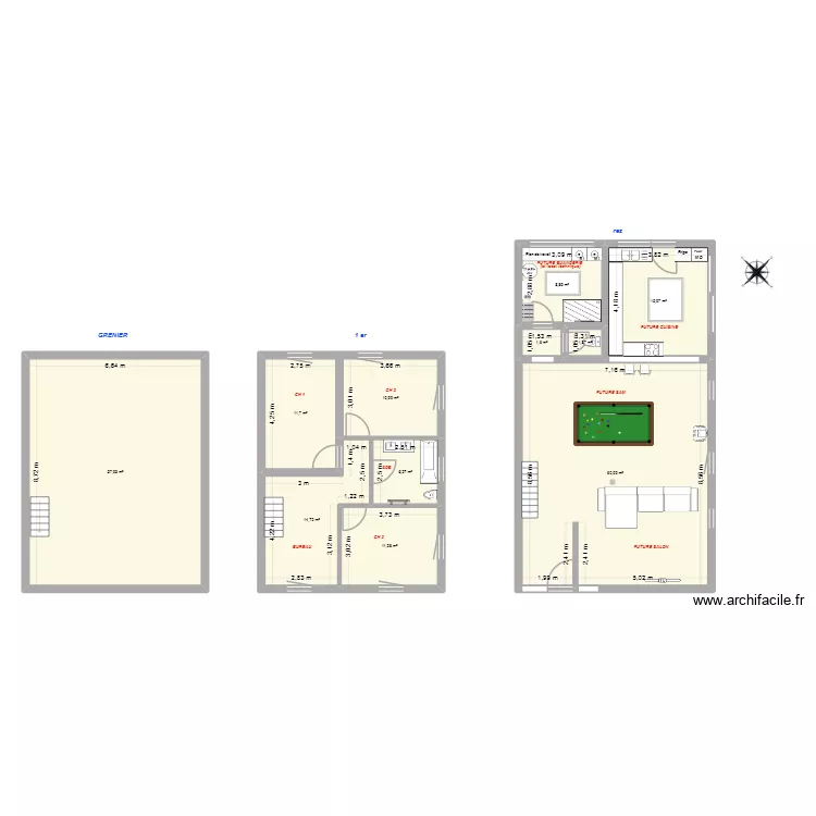 Wagnel&eacute;e (situation projet&eacute;e) variante 2. Plan de 
