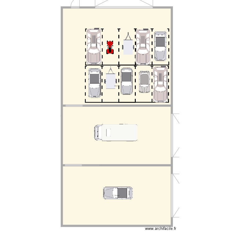 hall industriel. Plan de 2 pièces et 442 m2