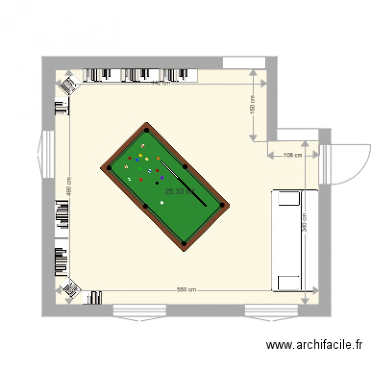pièce billard. Plan de 0 pièce et 0 m2