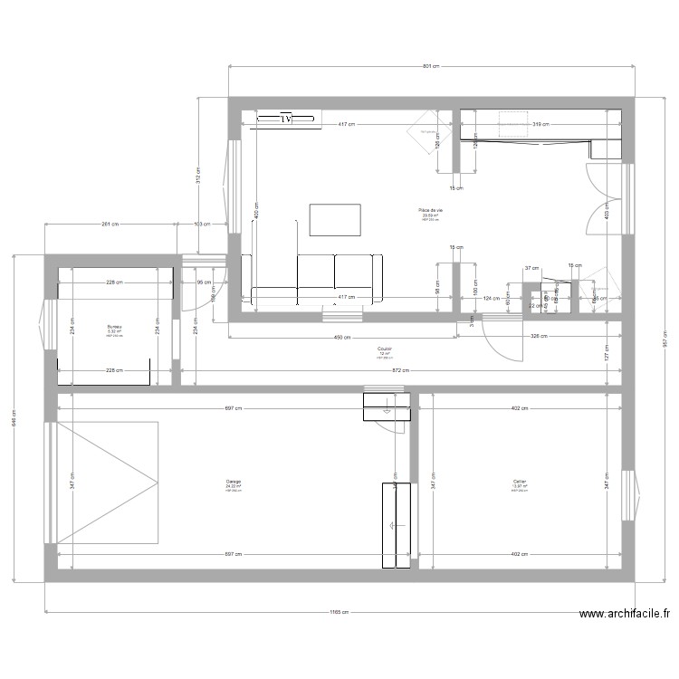 carreau. Plan de 0 pièce et 0 m2