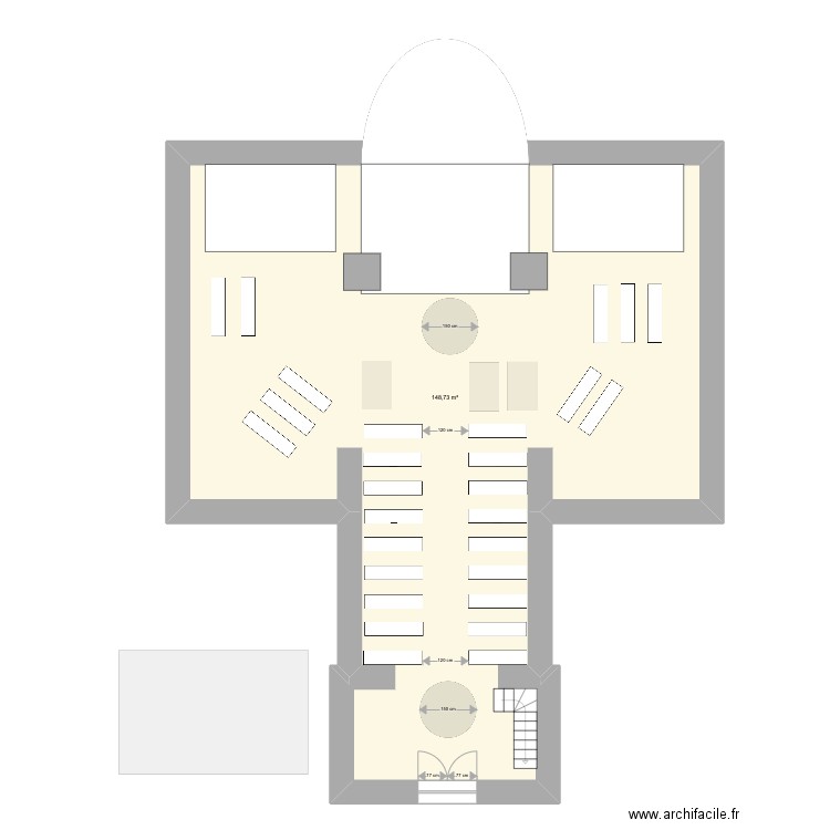 EGLISE VEAUNES. Plan de 1 pièce et 149 m2