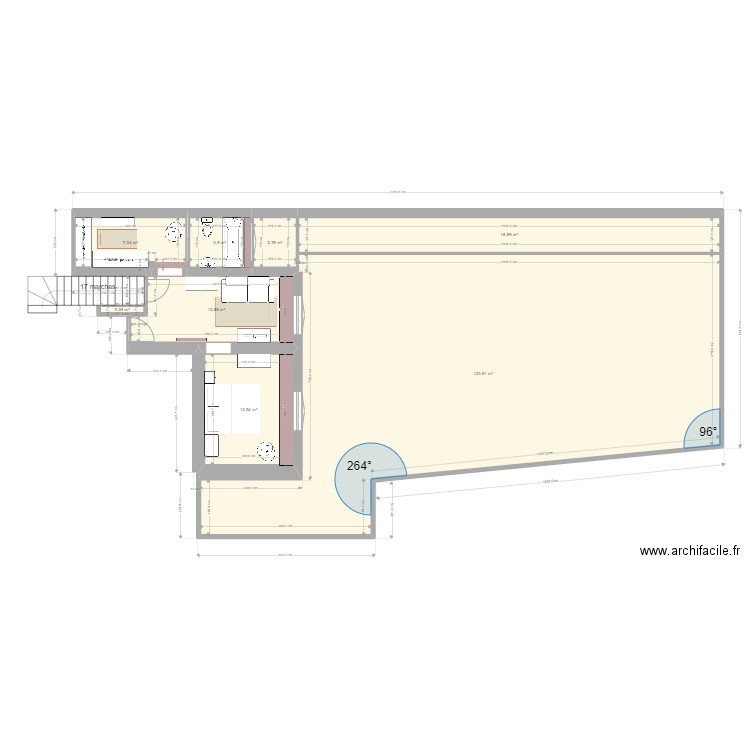 BIRIATOU VIERGE II 2eme étage. Plan de 8 pièces et 182 m2