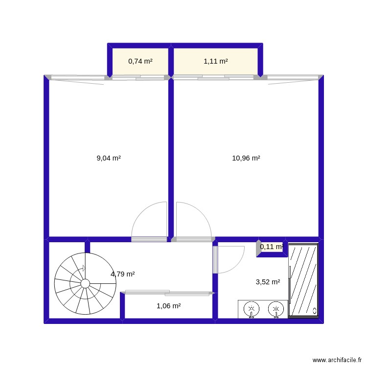 appartement-lilas-50-étage-BLEU. Plan de 0 pièce et 0 m2