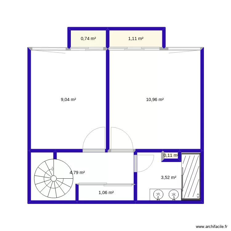 appartement-lilas-50-&eacute;tage-BLEU. Plan de 