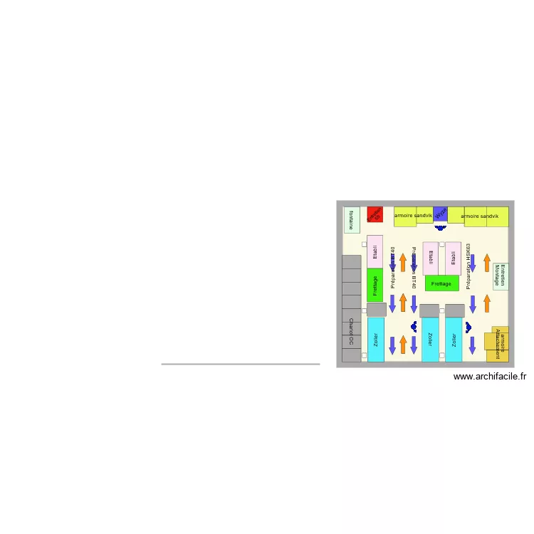 Zone pr&eacute;paration OC 1. Plan de 