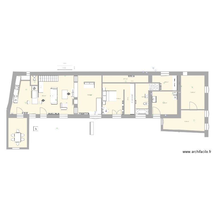 Maison longère 2. Plan de 0 pièce et 0 m2