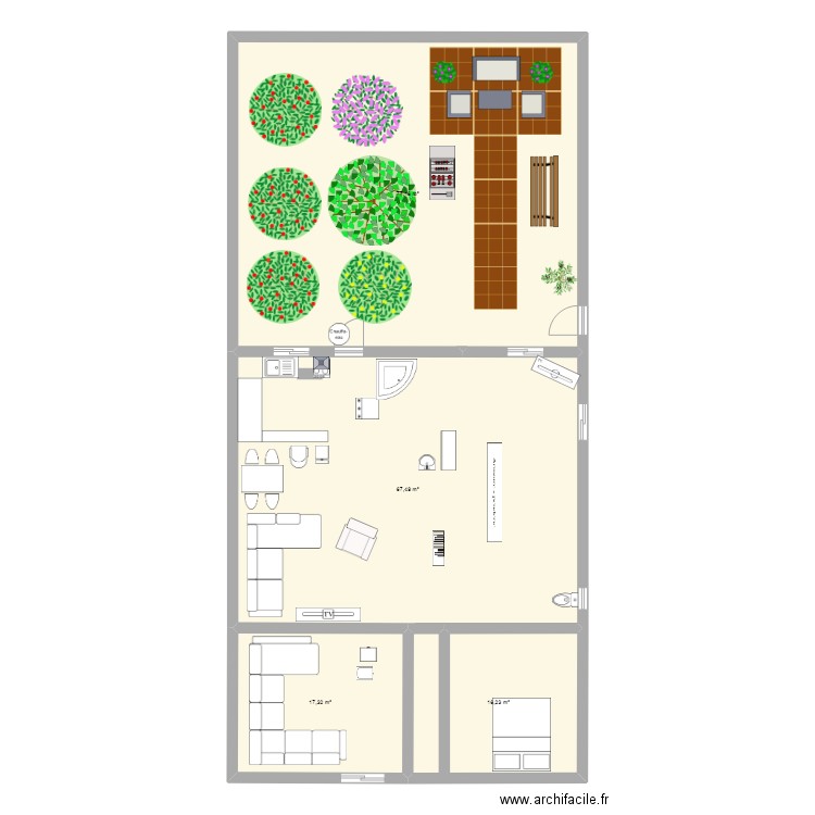 Rougier pla. Plan de 4 pièces et 178 m2