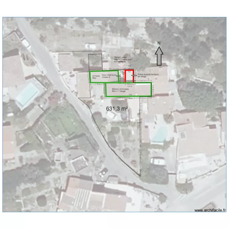 DP2 après travaux. Plan de DP2 après travaux. Plan de