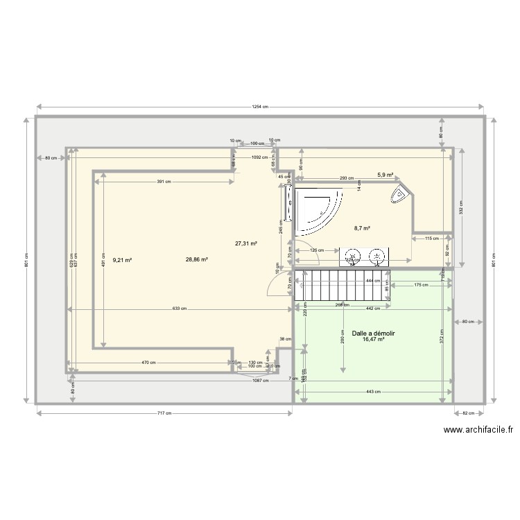 Hauteur Lezarde Etage finale. Plan de 0 pièce et 0 m2