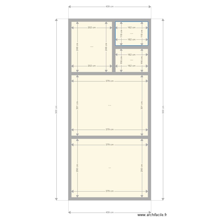 PLAN B1. Plan de 5 pièces et 31 m2