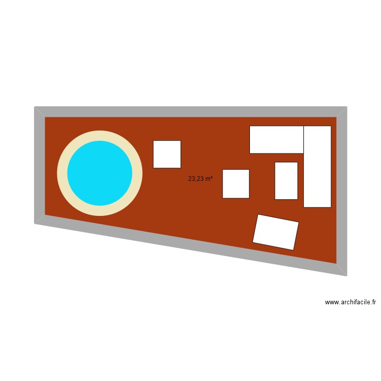 TERRASSE HAUT JACCUSI. Plan de 1 pièce et 23 m2