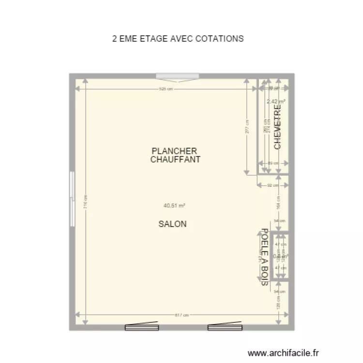 2 EME ETAGE AVEC COTATIONS. Plan de 2 EME ETAGE AVEC COTATIONS. Plan de