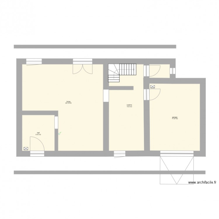 Marilles rez de chaussée. Plan de 0 pièce et 0 m2