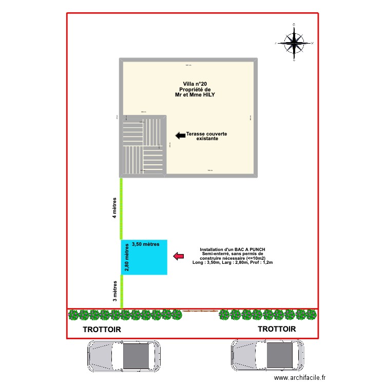 HILY piscine 110523. Plan de 1 pièce et 93 m2