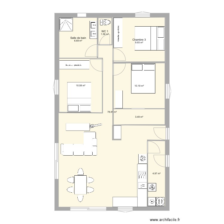 maison 1er. Plan de 0 pièce et 0 m2