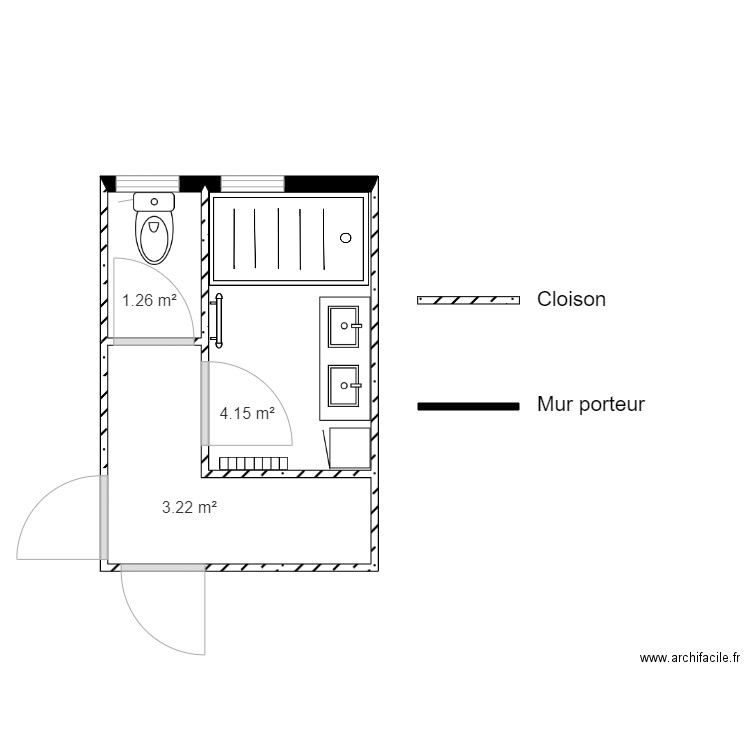 OLIVER Franck SDB WC V1. Plan de 0 pièce et 0 m2