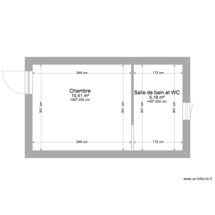APPARTEMENT STANDARD. Plan de 2 pièces et 16 m2