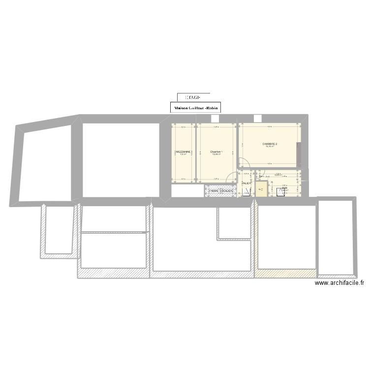 Etage Maison Yvette + VERO. Plan de 13 pièces et 151 m2