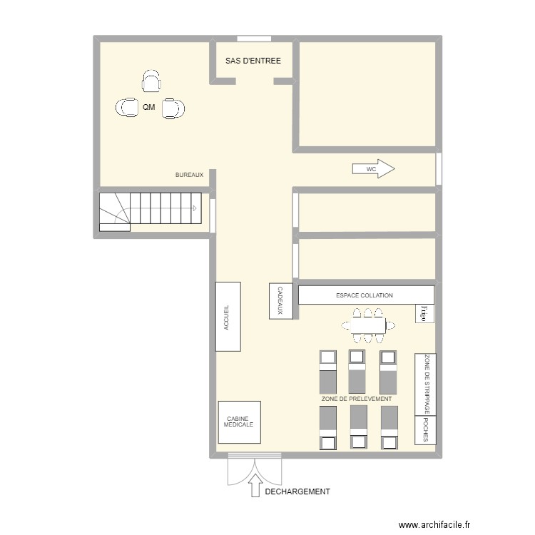 INFRABEL - Quai Gare du Sud. Plan de 4 pièces et 72 m2