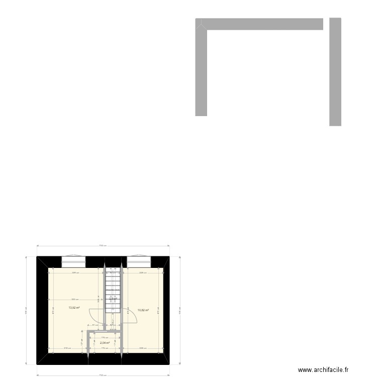 lesco étage nouveau. Plan de 4 pièces et 29 m2