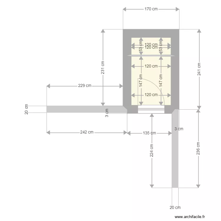 PENDERIE FAMILLE TASSIN ATTENANTE CHAMBRE A COUCHER. Plan de 