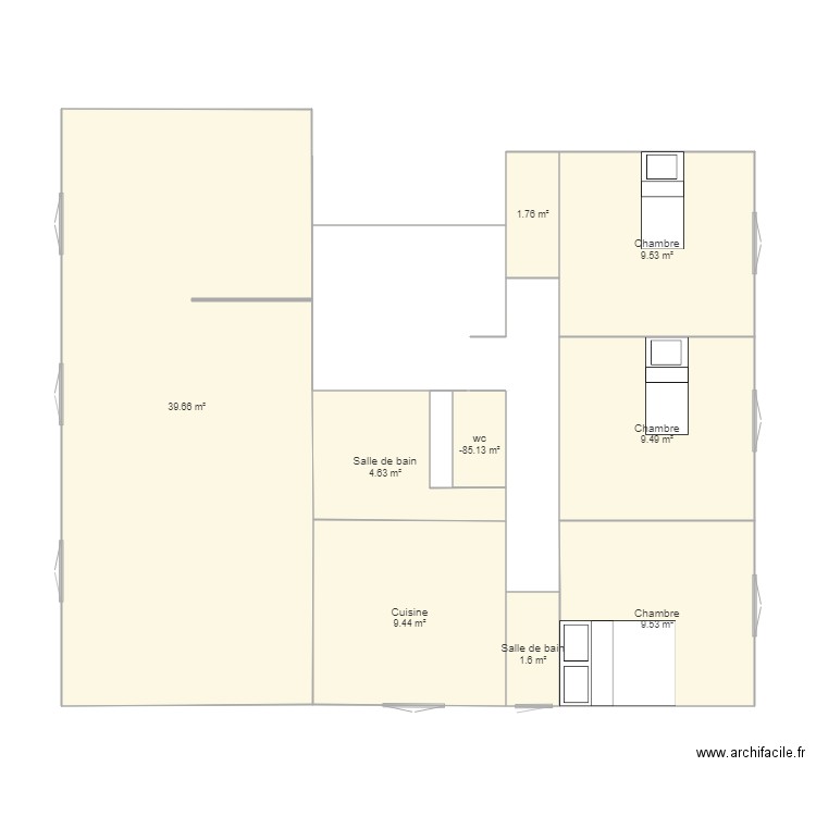 appart laurent. Plan de 0 pièce et 0 m2