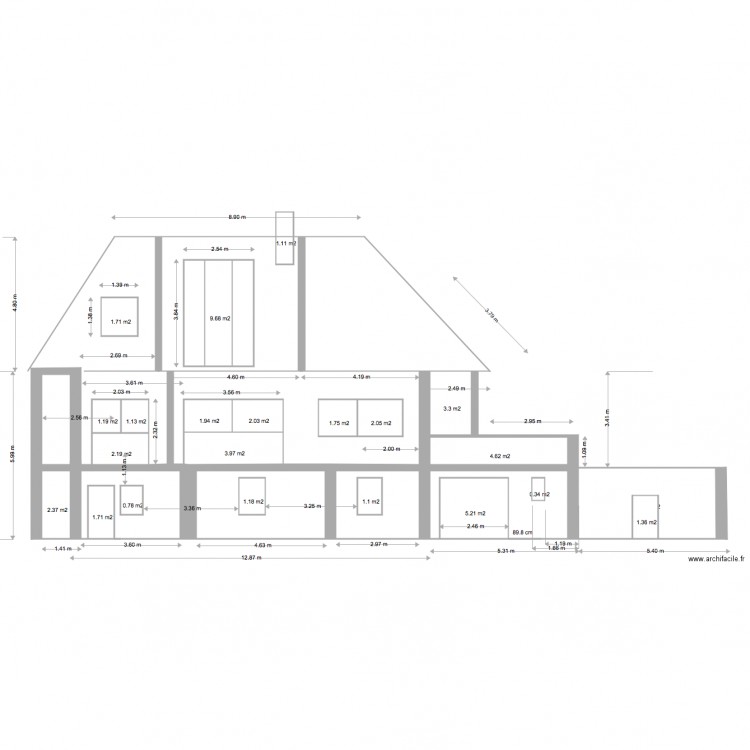 Plan Façade Sud Modification. Plan de 0 pièce et 0 m2