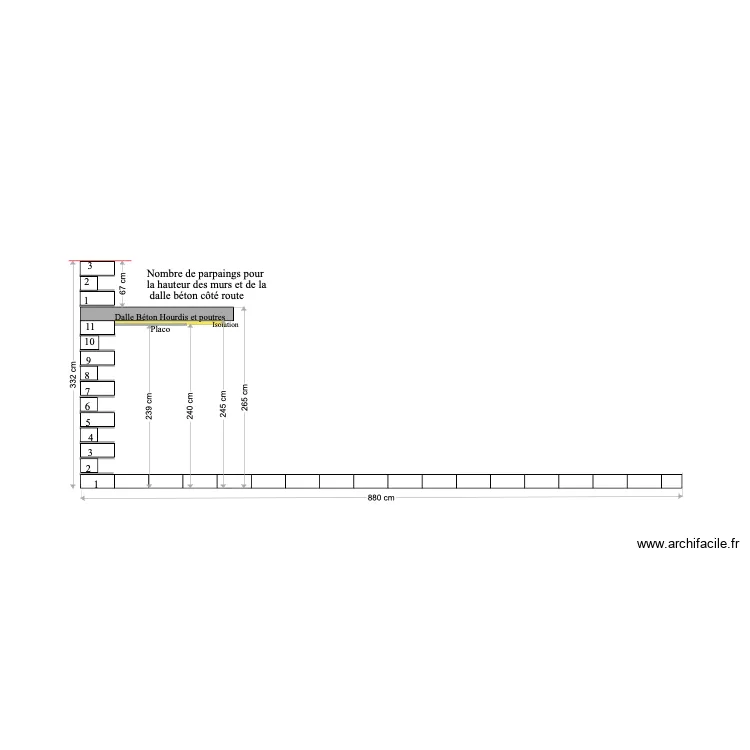 Hauteur Murs. Plan de 