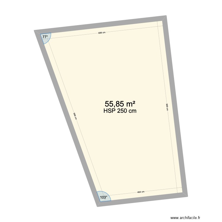 Plan de base 15. Plan de 1 pièce et 56 m2