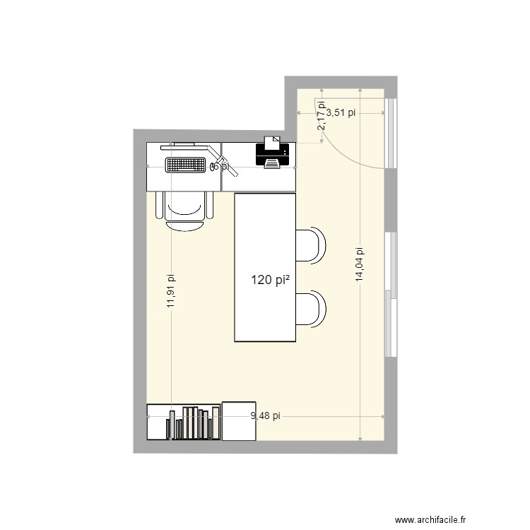 Bureau Bruno. Plan de 0 pièce et 0 m2