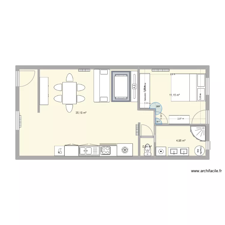 Plan reserve. Plan de 4  et 52 m²