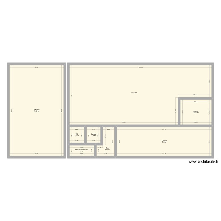 restau. Plan de 8 pièces et 253 m2