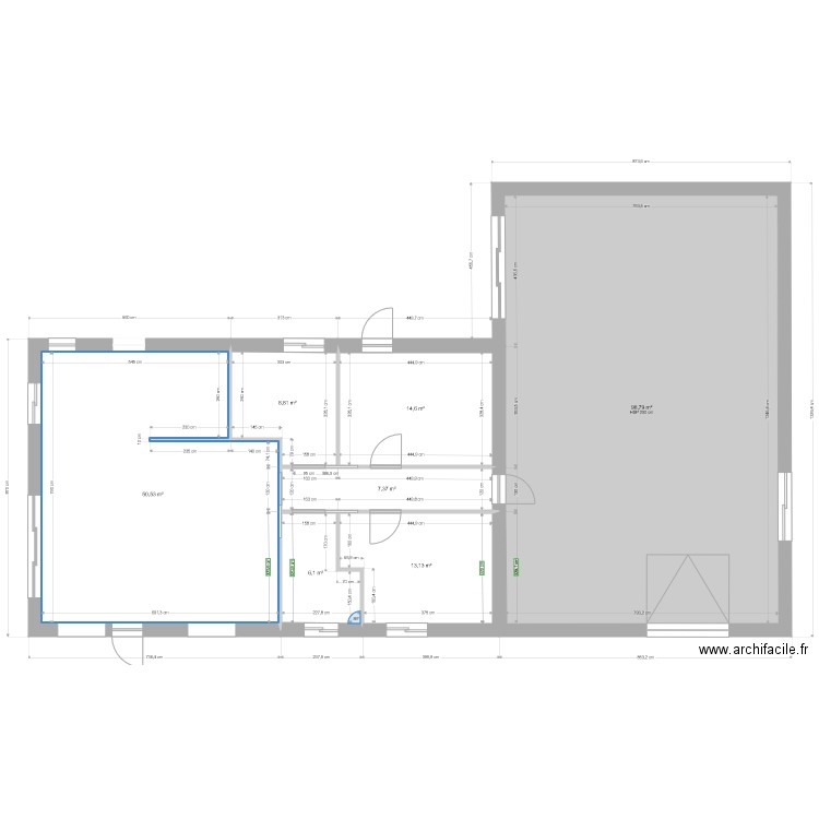 Plan Maison L. Plan de 7 pièces et 199 m2