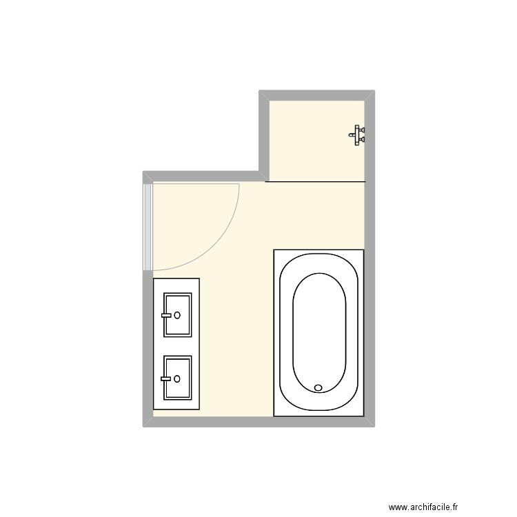 Michalik SDB existant. Plan de 1 pièce et 6 m2