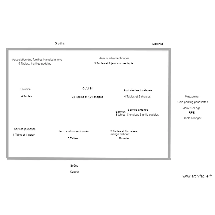 Salle dulcie pour le 3 Juin. Plan de Salle dulcie pour le 3 Juin. Plan de