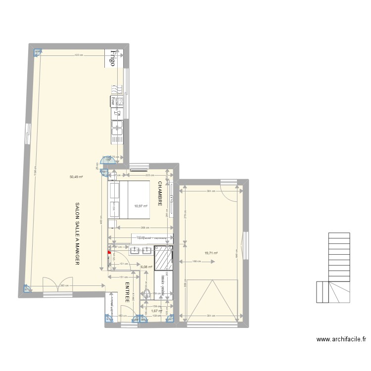 maison L3. Plan de 5 pièces et 89 m2