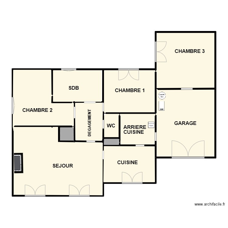 GOBIN. Plan de 18 pièces et 129 m2