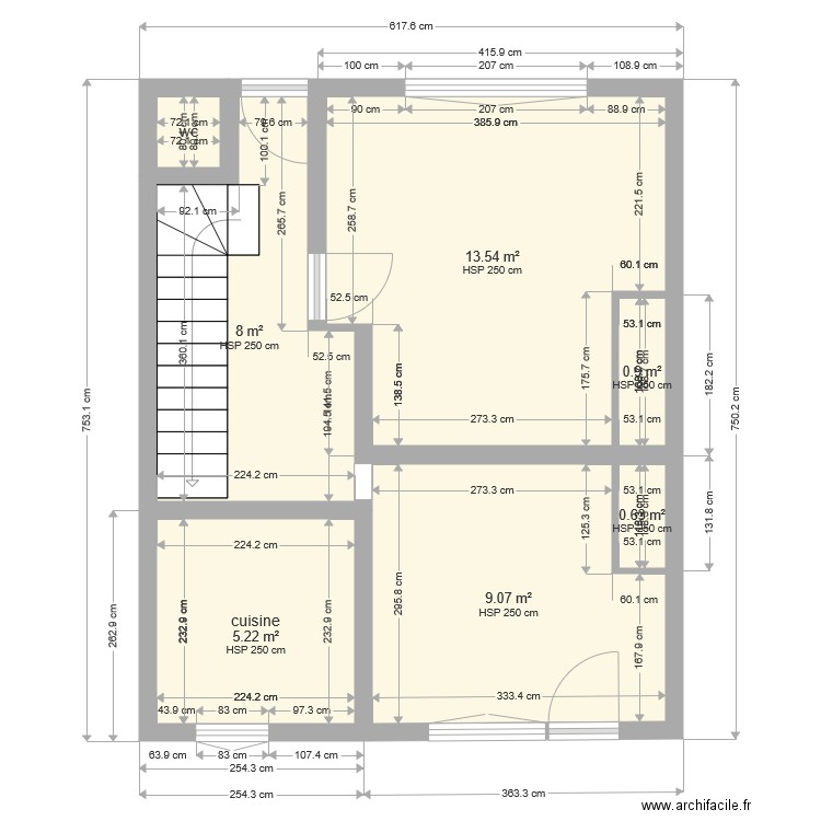 fougeron rdc avant travaux. Plan de 0 pièce et 0 m2