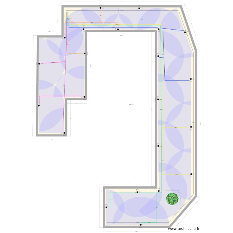 Arrosage. Plan de 1 pièce et 408 m2