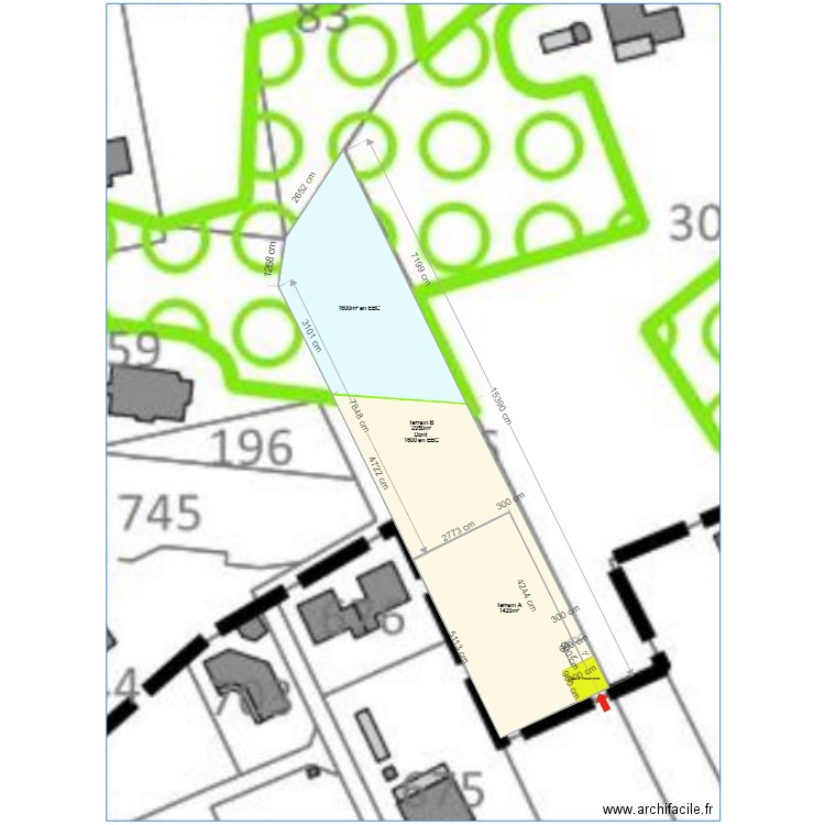 rouard 2. Plan de 4 pièces et 6045 m2