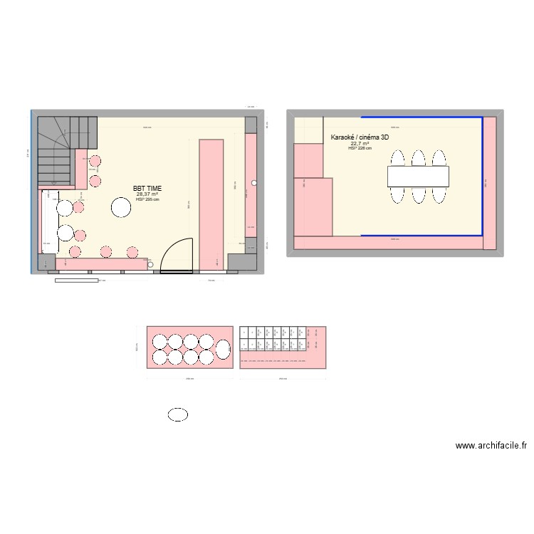 BOBA CHOPP. Plan de 2 pièces et 51 m2