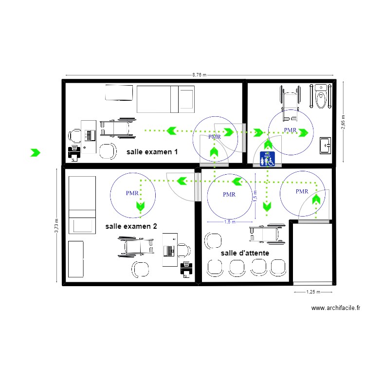 plan 52. Plan de 4 pièces et 55 m2