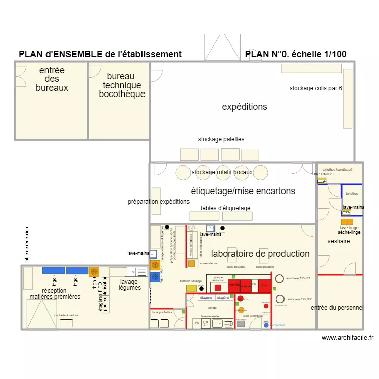 plan ensemble LABORATOIRE SAVEURS SANS. Plan de 